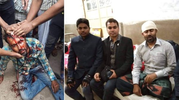 আহত সাংবাদিক সুমনের শয্যাপাশে বিএমএসএফ নেতৃবৃন্দ
