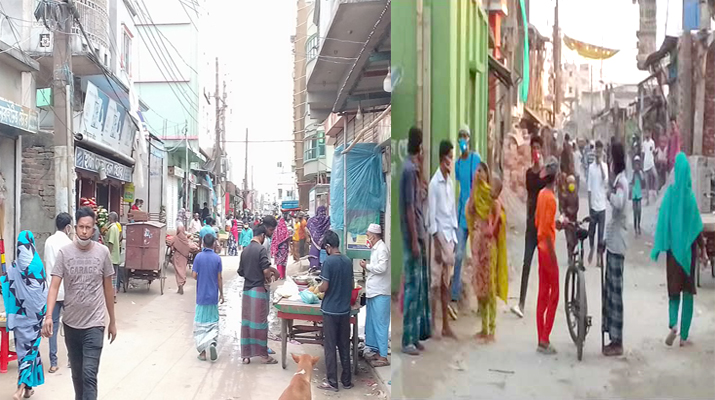 ফতুল্লায় লকডাউন না মেনে গভীর রাতেও চলছে দোকানপাট!
