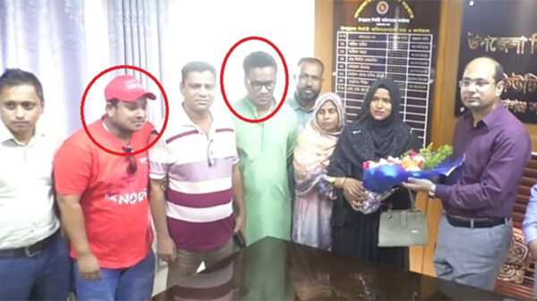আসামীদের নিয়ে ইউএনওকে ফুল, শুরুতেই বিতর্কে পিংকি